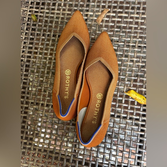 Rothy's The Point in Fawn Ballet Flat Amber Rust - Picture 9 of 10